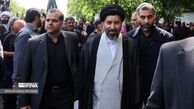حضور فرزند رهبر انقلاب در مراسم تشییع پیکر رئیس جمهور