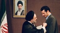 اهدا نشان درجه سوم لیاقت و شجاعت به علی دایی توسط خاتمی