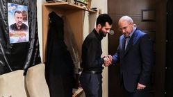 عکس | رئیس مجلس در منزل سردار شهید سیدرضی موسوی حضور پیدا کرد